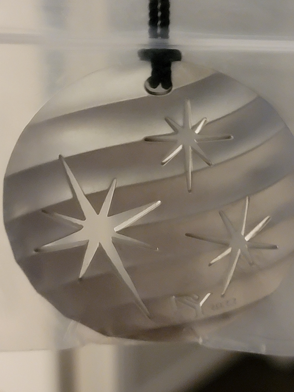 David Yurman Silver Starburst Round Ornament With Its Jewelry Dust Bag